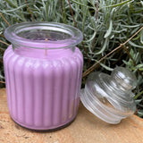 Lavender Soy Candles Handmade Upcycled Glass DecanterOrganic Hemp Wick
