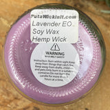 Lavender Upcycled Yogurt Jar Soy Candle Organic Hemp Wick