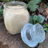 Vanilla Soy Candles Handmade Upcycled Glass Decanter Organic Hemp Wick