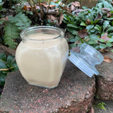Vanilla Soy Candles Handmade Upcycled Glass Decanter Organic Hemp Wick