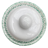 Green Heart Design Soy Candle Eco Friendly Ceramic Crock with Lid Organic Hemp Wick