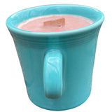 Repurposed Ceramic Mug Wood Wick Candle Gift for Him Coffee Gift for Her Eco Friendly