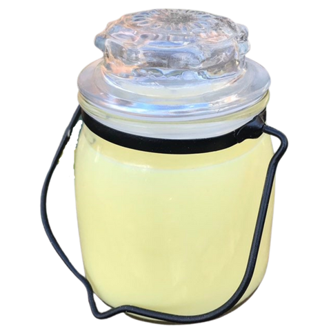 Citronella Lemongrass Essential Oil Soy Candles Handmade Upcycled Glass Decanter