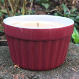 Pumpkin Spice Scented Candle Soy Wax Upcycled Baking Dish Organic Hemp Wick