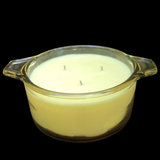 Citronella Lemongrass Soy Candles Handmade Upcycled Baking Crock 3 Organic Hemp Wicks Essential Oils