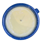 Citronella Lemongrass Soy Candles Handmade  Upcycled Blue Coffee Cup Essential Oils