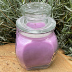 Lavender Soy Candles Handmade Upcycled Reusable Glass Decanter Organic Hemp Wick