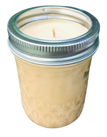 Vanilla  Upcycled Reusable Mason Jar Candle Soy Wax Organic Hemp Wick