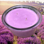 Lavender Scented Soy Candle Upcycled Oval Glass Dish Organic Hemp Wicks