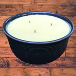 Citronella Lemongrass Essential Oil Soy Candles Handmade Upcycled Reusable Gray Pottery Bowl Organic Hemp Wick