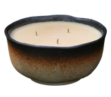 Pumpkin Spice Pastry Soy Candle Upcycled Tan/Brown Ceramic Bowl Hemp Wicks