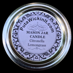 Citronella Lemongrass Soy Candles Mason Jar  Organic Hemp Wick Essential Oils