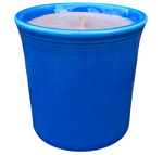 Medium Blue 10oz Coffee Scented Soy Candle Handmade with Crackling Wooden Wick