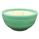 Pina Colada Scented Candle Repurposed Green Ceramic Bowl