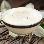 Vanilla Soy Candles Handmade Eco Friendly Upcycled Ceramic Bowl Candles Three Organic Hemp Wicks