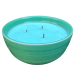 Eucalyptus Scented Candle Soy Wax Upcycled Ceramic Bowl Organic Hemp Wick