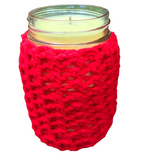 Citronella Lemongrass Mason Jar Soy Candles Crochet Sleeve Hemp Wick Essential Oils
