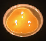 Citronella Lemongrass Soy Candle Upcycled Tangerine Ceramic Bowl Hemp Wicks