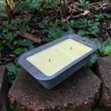 Loaf Pan 16oz Upcycled Citronella Lemongrass Essential Oil Soy Candle Handmade Organic Hemp Wicks