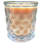 Pumpkin Spice Pastry Scented Soy Candle Upcycled 7oz Beveled Glass Container Organic Hemp Wick