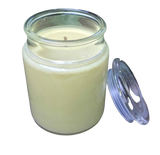 Citronella Lemongrass Essential Oil Soy Candles Handmade Upcycled Reusable Clear Glass Decanter Organic Hemp Wick