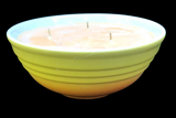 Pumpkin Spice Soy Candles Handmade Upcycled Reusable Ceramic Bowl Three Organic Hemp Wicks