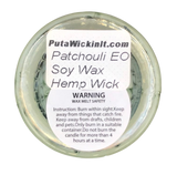 Patchouli Soy Candles Handmade Upcycled  Glass Container Organic Hemp Wick Essential Oils