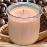 Espresso Latte Soy Candles Handmade Upcycled Yogurt Jar Organic Hemp Wick