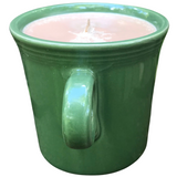 Medium Green 10oz Coffee Scented Soy Candle Handmade with Crackling Wooden Wick