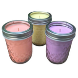 Lavender Scented Candle Upcycled Mason Jar Soy Wax Organic Hemp Wick