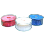 Soy Candle Wood Wick Red White and Blue Patriotic Made in USA Upcycled Reusable Clear Glass Containers