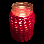 Crochet Sleeve Upcycled Mason Jar Soy Candles Organic Hemp Wick