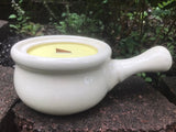 Citronella Lemongrass Soy Candle Cherry Wood Wick Upcycled Decorative Crock  Essential Oils