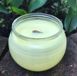 Citronella Lemongrass Essential Oil Soy Candles Handmade Upcycled  Decanter Crackling Cherry Wood Wick