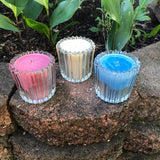 Soy Candles Handmade USA Red White And Blue Upcycled Reusable Votives Organic Hemp Wicks