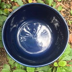 Custom Soy Candle Made to Order Upcycled Navy Blue Ceramic Bowl Organic Hemp Wicks