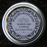 Balsam Pine Scented Candles Upcycled Mason Jar Soy Wax Organic Hemp Wick