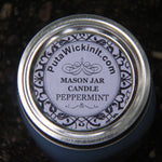 Peppermint Essential Oil Soy Candles Upcycled Mason Jar Organic Hemp Wick