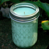 Eucalyptus Soy Candles Handmade Upcycled Reusable Mason Jar 8oz Organic Hemp Wick