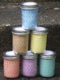 Eucalyptus Soy Candles Handmade Upcycled Reusable Mason Jar 8oz Organic Hemp Wick