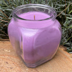 Lavender Soy Candles Handmade Upcycled Reusable Glass Decanter Organic Hemp Wick