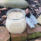 Vanilla Soy Candles Handmade Upcycled Glass Decanter Organic Hemp Wick