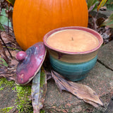 Handmade Pottery Pumpkin Spice Pastry Soy Wax Candle Organic Hemp Wick