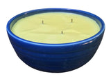 Citronella Lemongrass Soy Candles Blue Bowl Organic Hemp Wicks Essential Oils