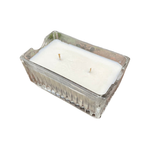 Soy Candles Handmade Repurposed Beveled Glass Container