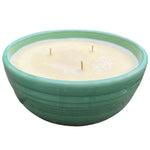 Pina Colada Scented Candle Repurposed Green Ceramic Bowl