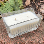 Soy Candles Handmade Repurposed Beveled Glass Container